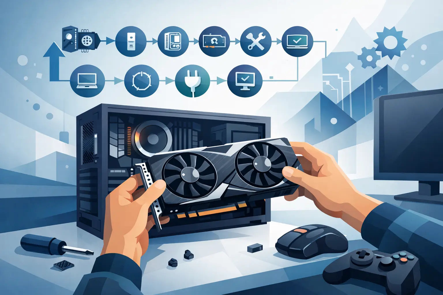 Installation de carte graphique gaming en 8 étapes