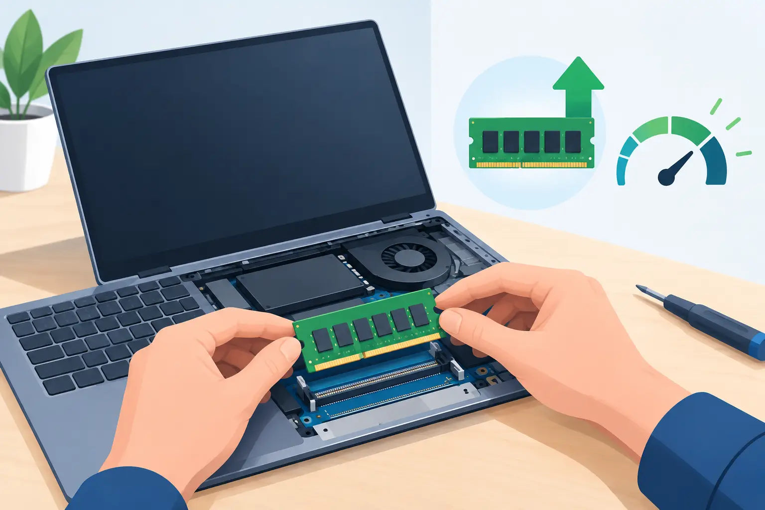 Augmenter la RAM d’un ordinateur portable sans erreur